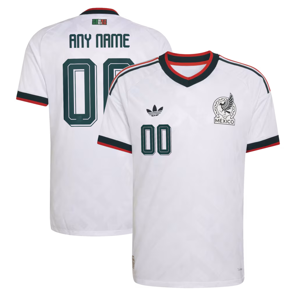 Men's Mexico National Team adidas White 2026 Away On-Field Authentic Custom Jersey - Ujersey NHL