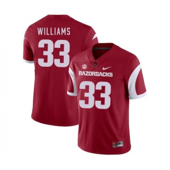 Arkansas Razorbacks 33 David Williams Red College Football Jersey - Ujersey