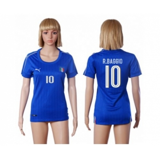 Women's Italy #10 R.Baggio Home Soccer Country Jersey