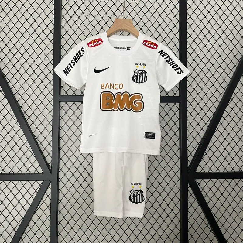 Santos FC Retro Soccer Jersey Home Kids Kit Jersey+Shorts 2012 - Ujersey NHL