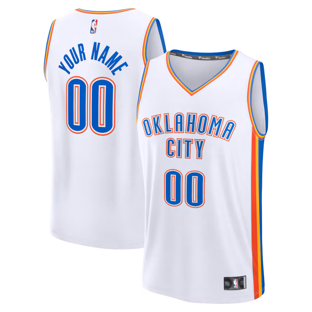 Youth Oklahoma City Thunder Fanatics White Fast Break Custom Jersey - Association Edition - Vujersey Los Angeles Rams