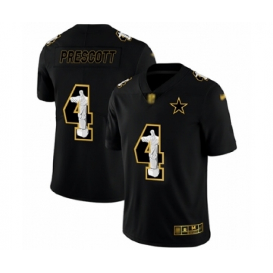 Men's Dallas Cowboys #4 Dak Prescott Black Jesus Faith Limited Football Jersey - Ujersey