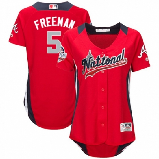 Women's Majestic Atlanta Braves #5 Freddie Freeman Game Red National League 2018 MLB All-Star MLB Jersey - Ujersey