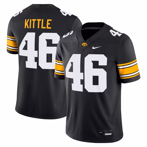 Men's Nike George Kittle #46 Black Iowa Hawkeyes Alumni Player Game Jersey - U-jersey