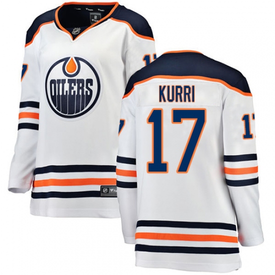 Women's Edmonton Oilers #17 Jari Kurri Authentic White Away Fanatics Branded Breakaway NHL Jersey - Ujersey