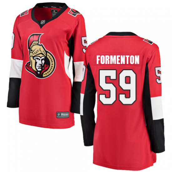 Women's Ottawa Senators #59 Alex Formenton Fanatics Branded Red Home Breakaway NHL Jersey - Ujersey