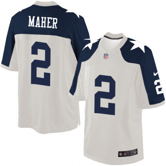 Men's Nike Dallas Cowboys #2 Brett Maher Limited White Throwback Alternate NFL Jersey - Ujersey