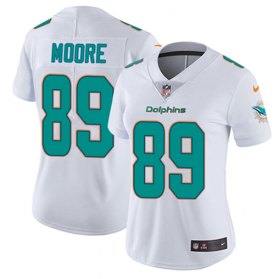 Women's Nike Miami Dolphins #89 Nat Moore Elite White NFL Jersey - Ujersey