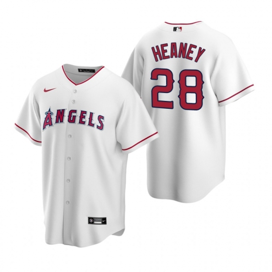 Men's Nike Los Angeles Angels #28 Andrew Heaney White Home Stitched Baseball Jersey - Ujersey