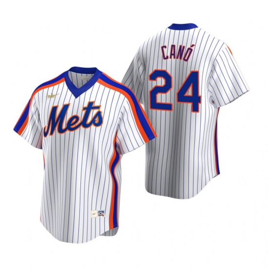 Men's Nike New York Mets #24 Robinson Cano White Cooperstown Collection Home Stitched Baseball Jersey - Ujersey