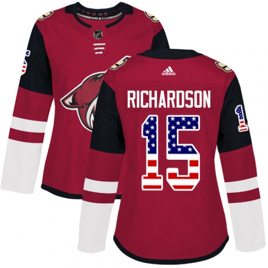 Women's Adidas Arizona Coyotes #15 Brad Richardson Authentic Red USA Flag Fashion NHL Jersey - Ujersey