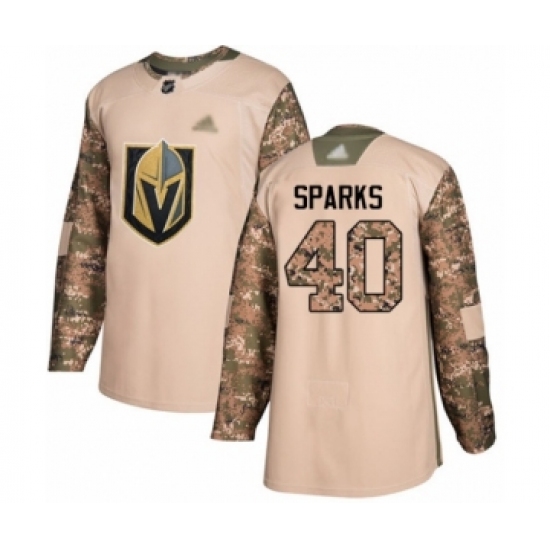 Men's Vegas Golden Knights #40 Garret Sparks Authentic Camo Veterans Day Practice Hockey Jersey - Ujersey