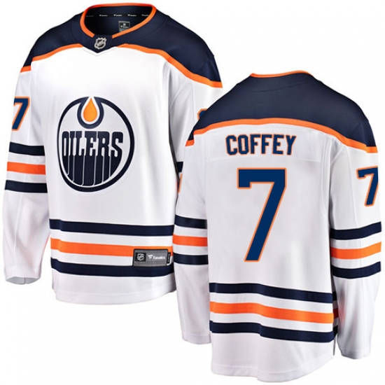 Men's Edmonton Oilers #7 Paul Coffey Fanatics Branded White Away Breakaway NHL Jersey - Ujersey