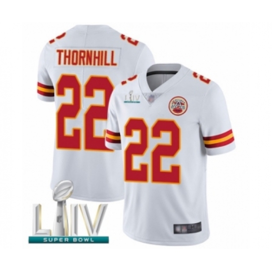 Youth Kansas City Chiefs #22 Juan Thornhill White Vapor Untouchable Limited Player Super Bowl LIV Bound Football Jersey - Ujersey