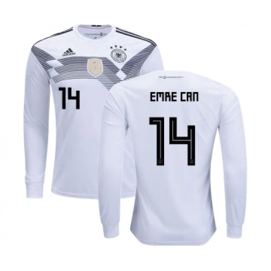 Germany #14 Emre Can Home Long Sleeves Kid Soccer Country Jersey