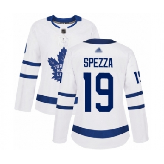 Women's Toronto Maple Leafs #19 Jason Spezza Authentic White Away Hockey Jersey