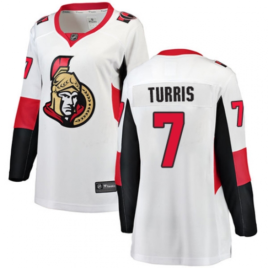 Women's Ottawa Senators #7 Kyle Turris Fanatics Branded White Away Breakaway NHL Jersey - Ujersey