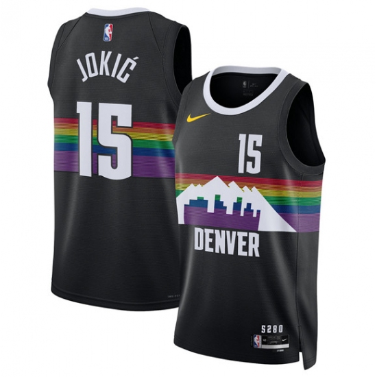 Men's Denver Nuggets #15 Nikola Jokic Black 2025-26 City Edition Stitched Basketball Jersey - Ujersey
