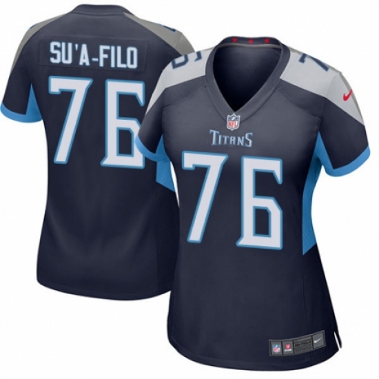 Women's Nike Tennessee Titans #76 Xavier Su'a-Filo Game Navy Blue Team Color NFL Jersey - Ujersey