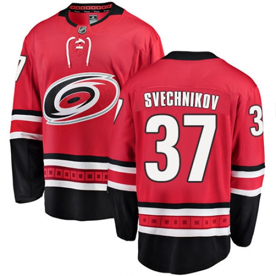 Men's Carolina Hurricanes #37 Andrei Svechnikov Authentic Red Home Fanatics Branded Breakaway NHL Jersey - Ujersey