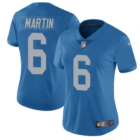 Women's Nike Detroit Lions #6 Sam Martin Elite Blue Alternate NFL Jersey - Ujersey