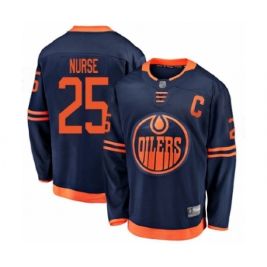 Men's Edmonton Oilers #25 Darnell Nurse Authentic Navy Blue Alternate Fanatics Branded Breakaway Hockey Jersey - Ujersey