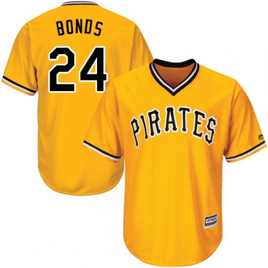 Youth Majestic Pittsburgh Pirates #24 Barry Bonds Replica Gold Alternate Cool Base MLB Jersey - Ujersey