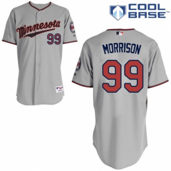 Youth Majestic Minnesota Twins #99 Logan Morrison Replica Grey Road Cool Base MLB Jersey - Ujersey
