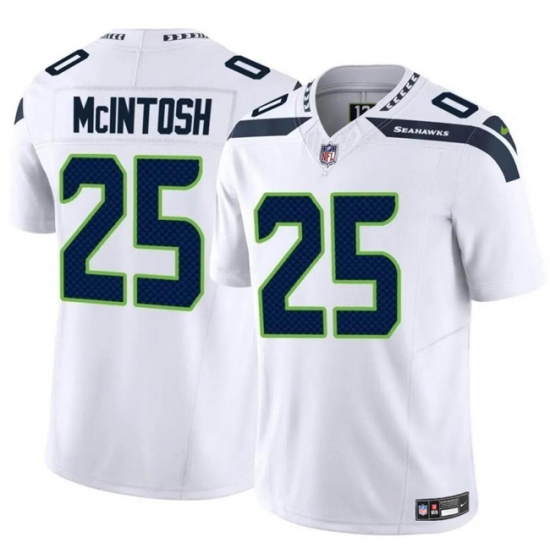 Men's Seattle Seahawks #25 Kenny McIntosh White 2024 F.U.S.E Vapor Limited Football Stitched Jersey - Ujersey