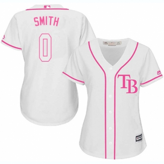 Women's Majestic Tampa Bay Rays #0 Mallex Smith Replica White Fashion Cool Base MLB Jersey - Ujersey