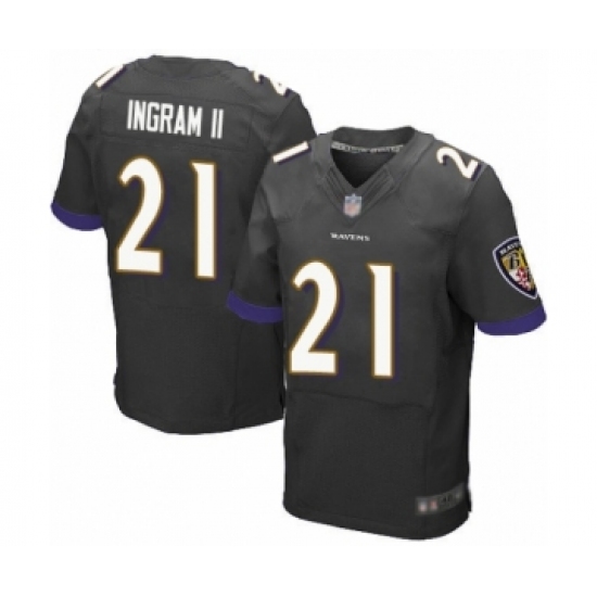 Men's Baltimore Ravens #21 Mark Ingram II Elite Black Alternate Football Jersey - Ujersey
