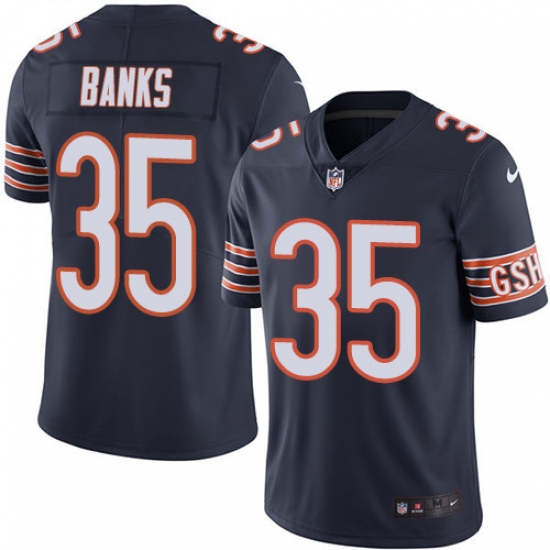 Men's Nike Chicago Bears #35 Johnthan Banks Navy Blue Team Color Vapor Untouchable Limited Player NFL Jersey - Ujersey
