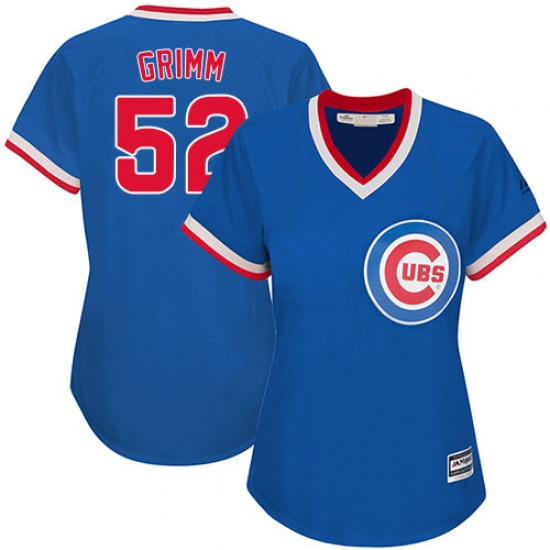 Women's Majestic Chicago Cubs #52 Justin Grimm Authentic Royal Blue Cooperstown MLB Jersey - Ujersey