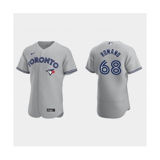 Men's Jordan Romano Blue Jays #68 Gray Authentic Road Jersey