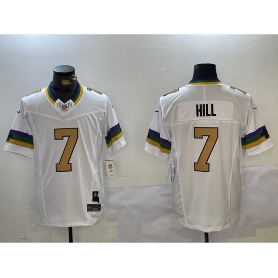 Men's New Orleans Saints #7 Taysom Hill White 2024 F.U.S.E. Vapor Limited Stitched Jersey - Ujersey