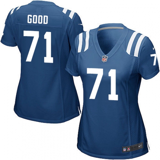 Women's Nike Indianapolis Colts #71 Denzelle Good Game Royal Blue Team Color NFL Jersey - Ujersey