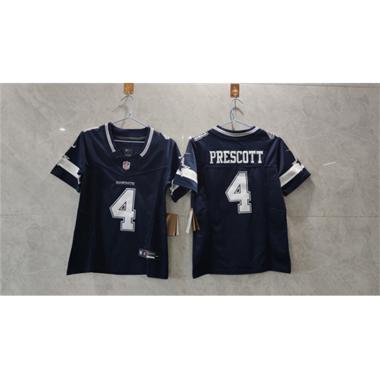 Women's Dallas Cowboys #4 Dak Prescott Navy 2023 F.U.S.E. Limited Football Stitched Jersey(Run Small) - Ujersey
