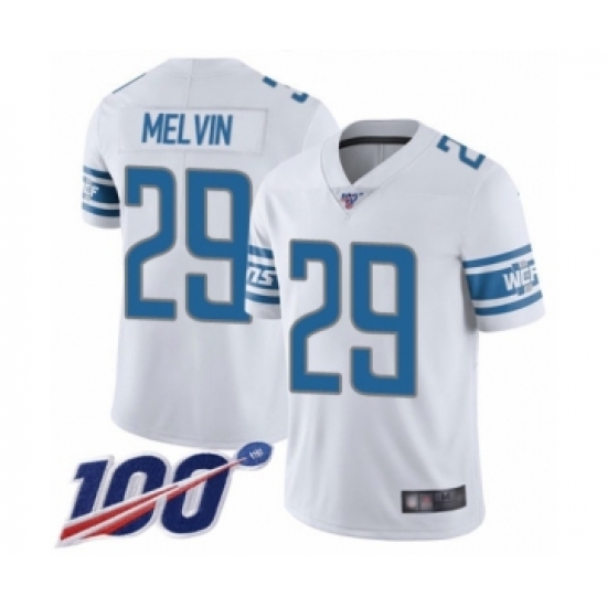 Men's Detroit Lions #29 Rashaan Melvin White Vapor Untouchable Limited Player 100th Season Football Jersey - Ujersey