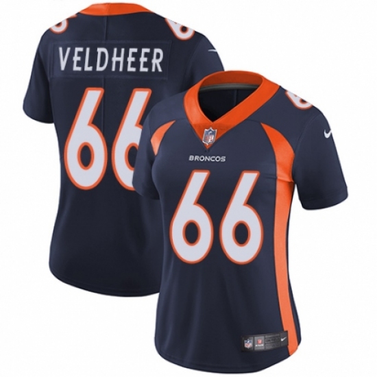 Women's Nike Denver Broncos #66 Jared Veldheer Navy Blue Alternate Vapor Untouchable Elite Player NFL Jersey - Ujersey