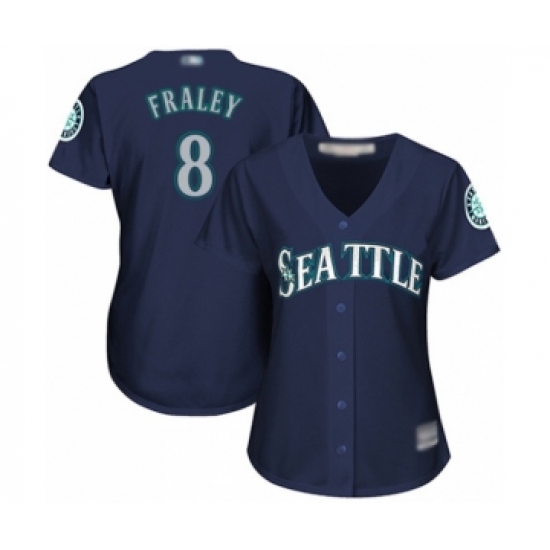 Women's Seattle Mariners #8 Jake Fraley Authentic Navy Blue Alternate 2 Cool Base Baseball Player Jersey - Ujersey