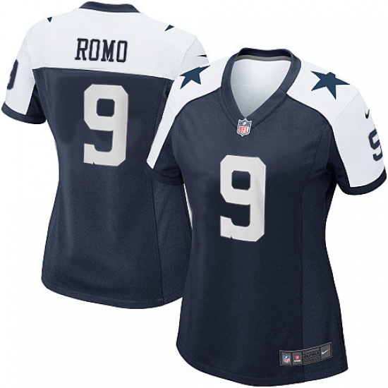Women's Nike Dallas Cowboys #9 Tony Romo Game Navy Blue Throwback Alternate NFL Jersey - Ujersey