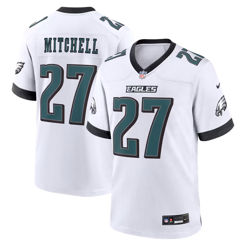 Men's Philadelphia Eagles Quinyon Mitchell Nike White Game Jersey - U-jersey