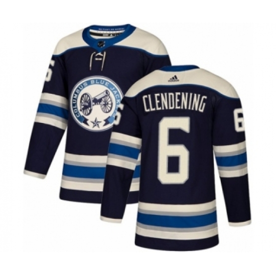 Men's Adidas Columbus Blue Jackets #6 Adam Clendening Premier Navy Blue Alternate NHL Jersey - Ujersey