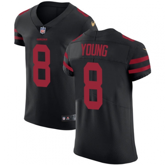 Men's Nike San Francisco 49ers #8 Steve Young Black Alternate Vapor Untouchable Elite Player NFL Jersey - Ujersey