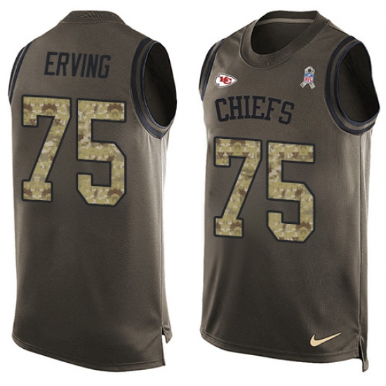 Men's Nike Kansas City Chiefs #75 Cameron Erving Limited Green Salute to Service Tank Top NFL Jersey - Ujersey