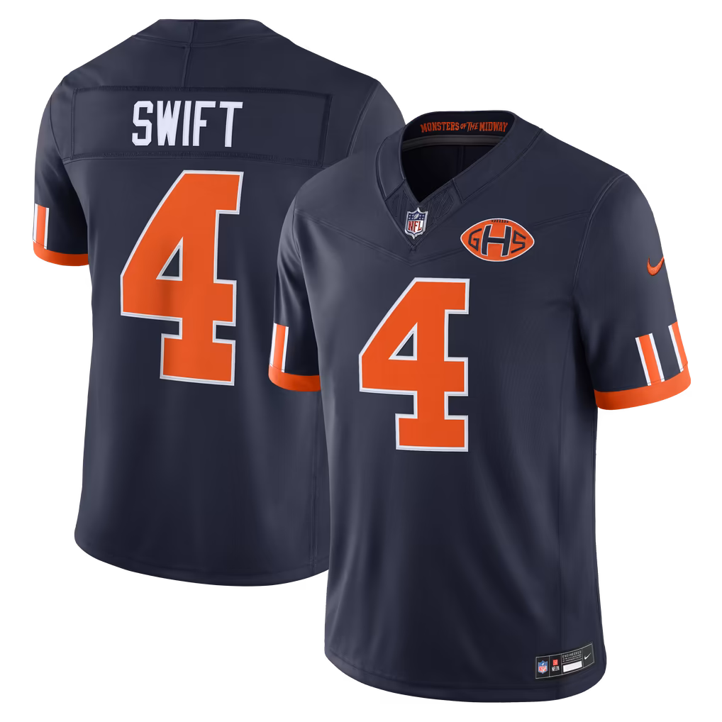 Men's Chicago Bears D'Andre Swift Nike Navy 2026 Rivalries Collection Stitched Limited Jersey
