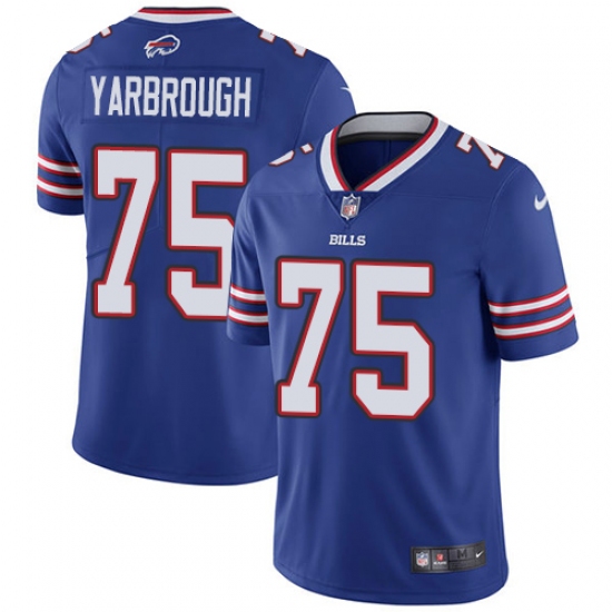 Youth Nike Buffalo Bills #75 Eddie Yarbrough Royal Blue Team Color Vapor Untouchable Limited Player NFL Jersey - Ujersey