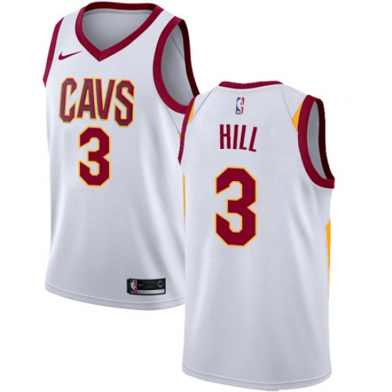Youth Nike Cleveland Cavaliers #3 George Hill Authentic White NBA Jersey - Association Edition - Ujersey