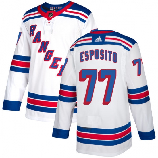 Youth Reebok New York Rangers #77 Phil Esposito Authentic White Away NHL Jersey - Ujersey