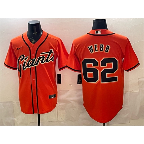 Men's San Francisco Giants #62 Logan Webb Orange Cool Base Stitched Baseball Jersey - Ujersey